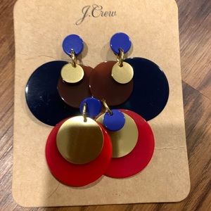 J. Crew disc lariat tortoise earrings